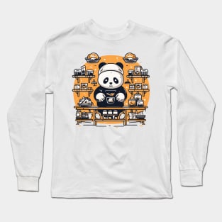 Panda Food Passion: Restaurant Ramen Panda Feast Mode: Culinary Cuteness Long Sleeve T-Shirt